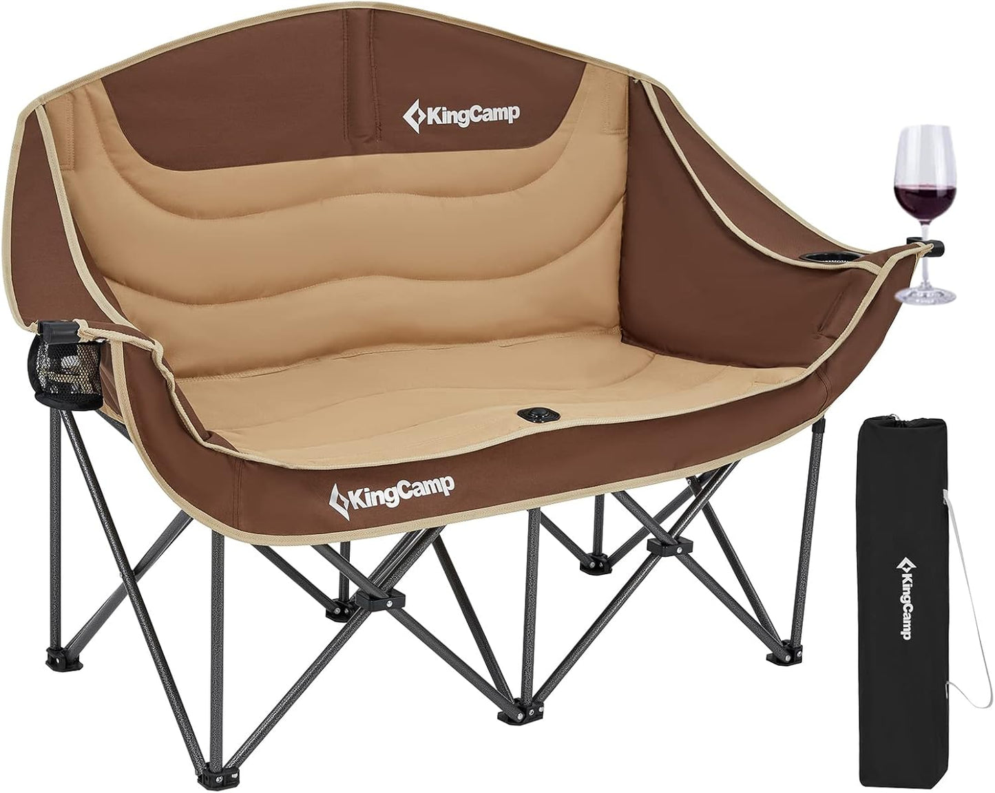KingCamp Double Camping Chair for Two, Oversized Comfort & Durability