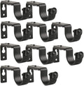 Adjustable Black Curtain Rod Brackets - Heavy Duty Holders for 1 Inch Rods
