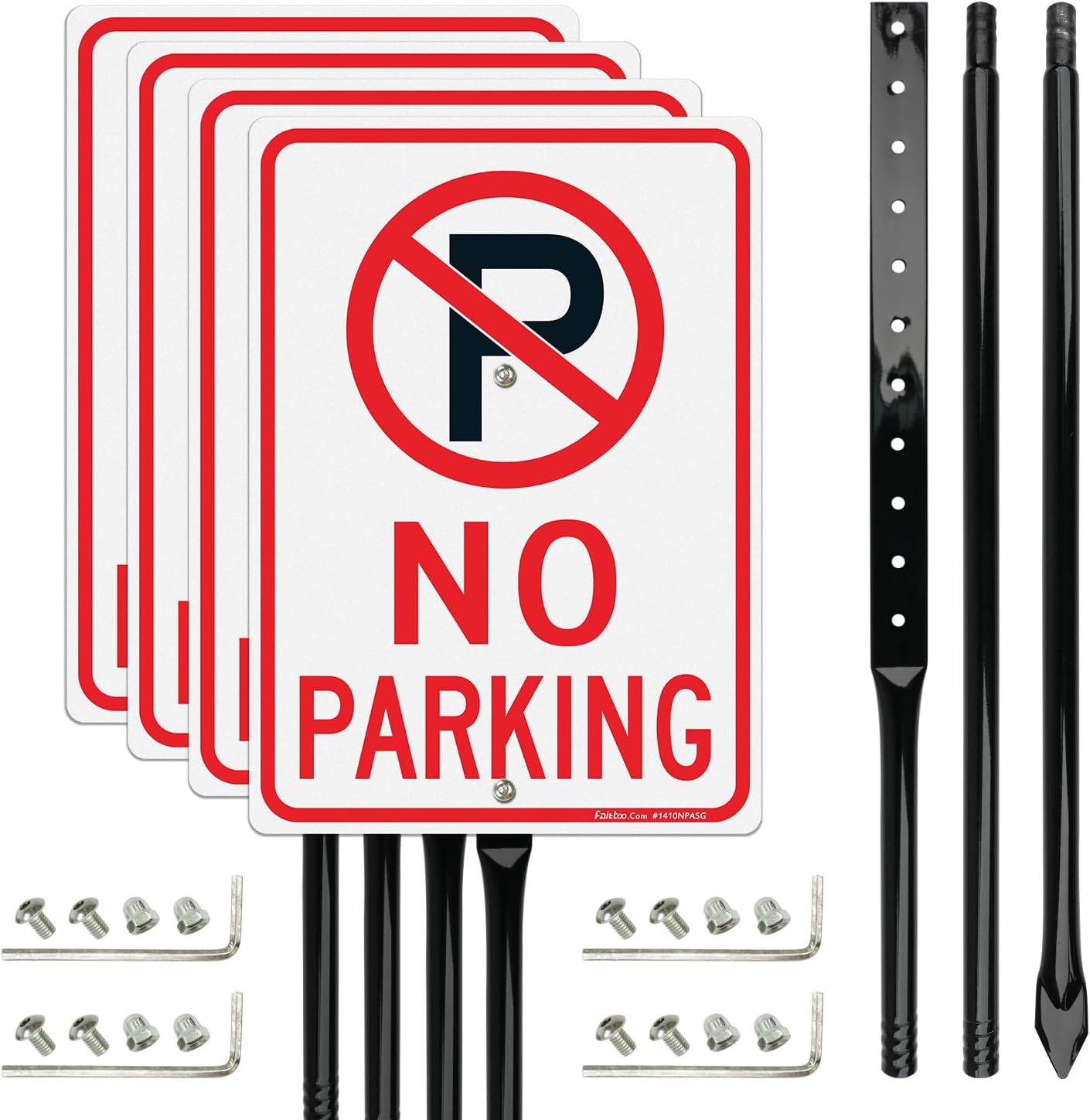 Faittoo Large No Parking Sign with Reflective Design for Outdoors
