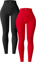 Women's Ribbed Seamless High Waist Yoga Leggings - Flattering Fit both