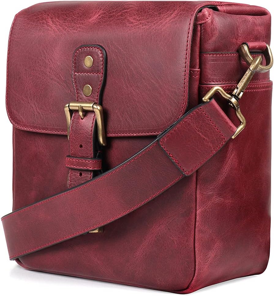 MegaGear Genuine Leather Camera Messenger Bag for Photographers
