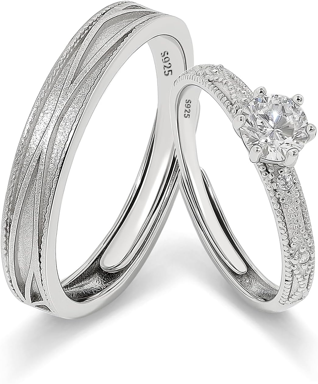 Meissa 0.5CT Engagement Rings Set for Couples and Weddings