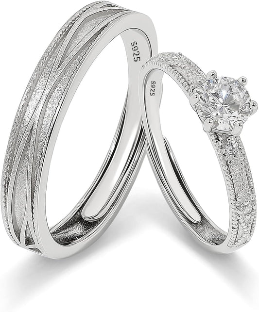 Meissa 0.5CT Engagement Rings Set for Couples and Weddings