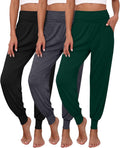 Ficerd 3 Pack Women's Lounge Pants - Cozy High Waist Joggers Yoga
