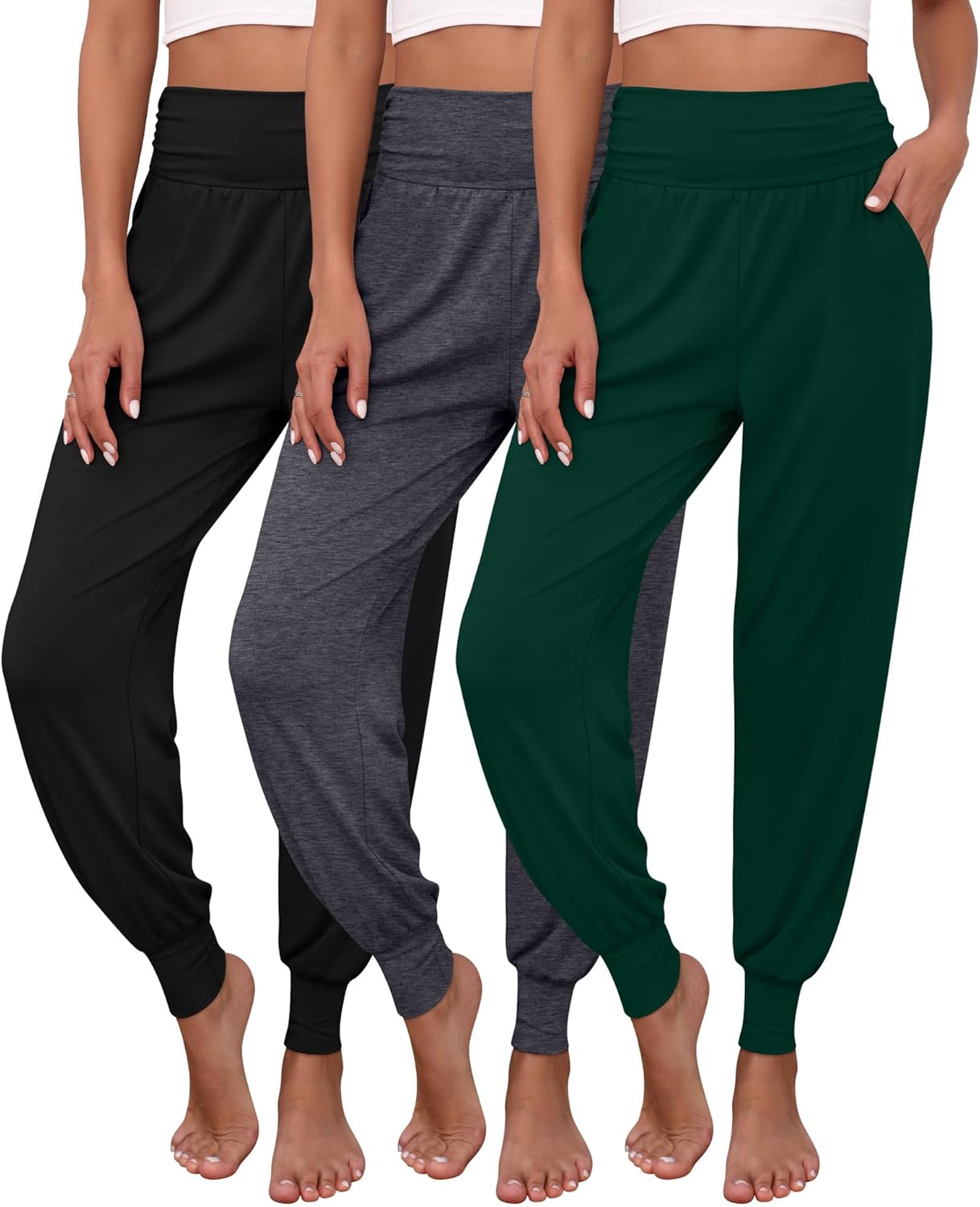 Ficerd Women's Lounge Pants 3 Pack for Cozy Yoga and Jogging