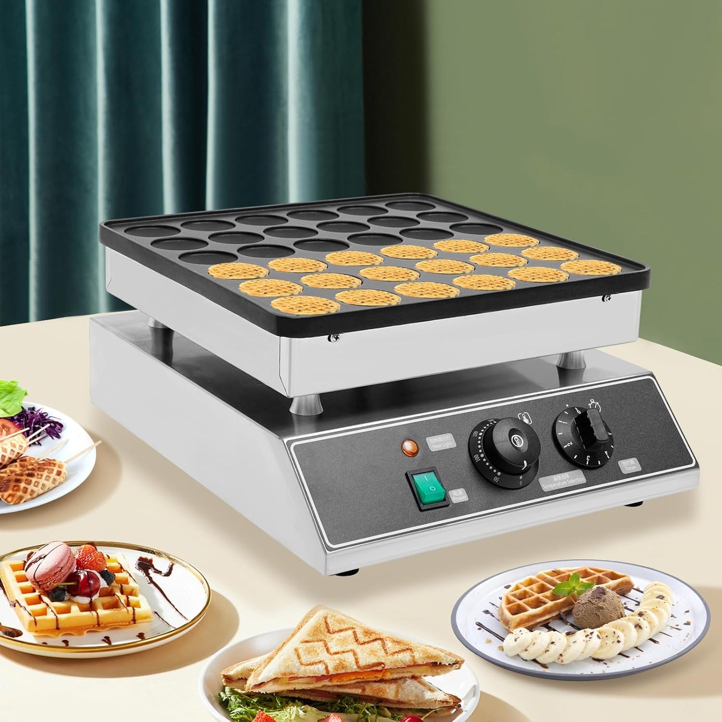 Effortless Mini Pancakes with 36-Hole Electric Maker | Dlinanta