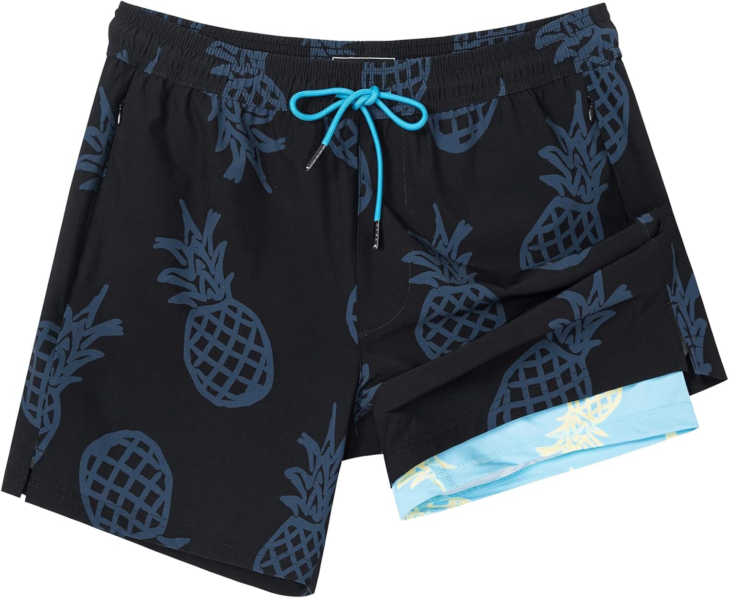 Quick Dry 5 Inch Swim Trunks with Compression Liner for Men