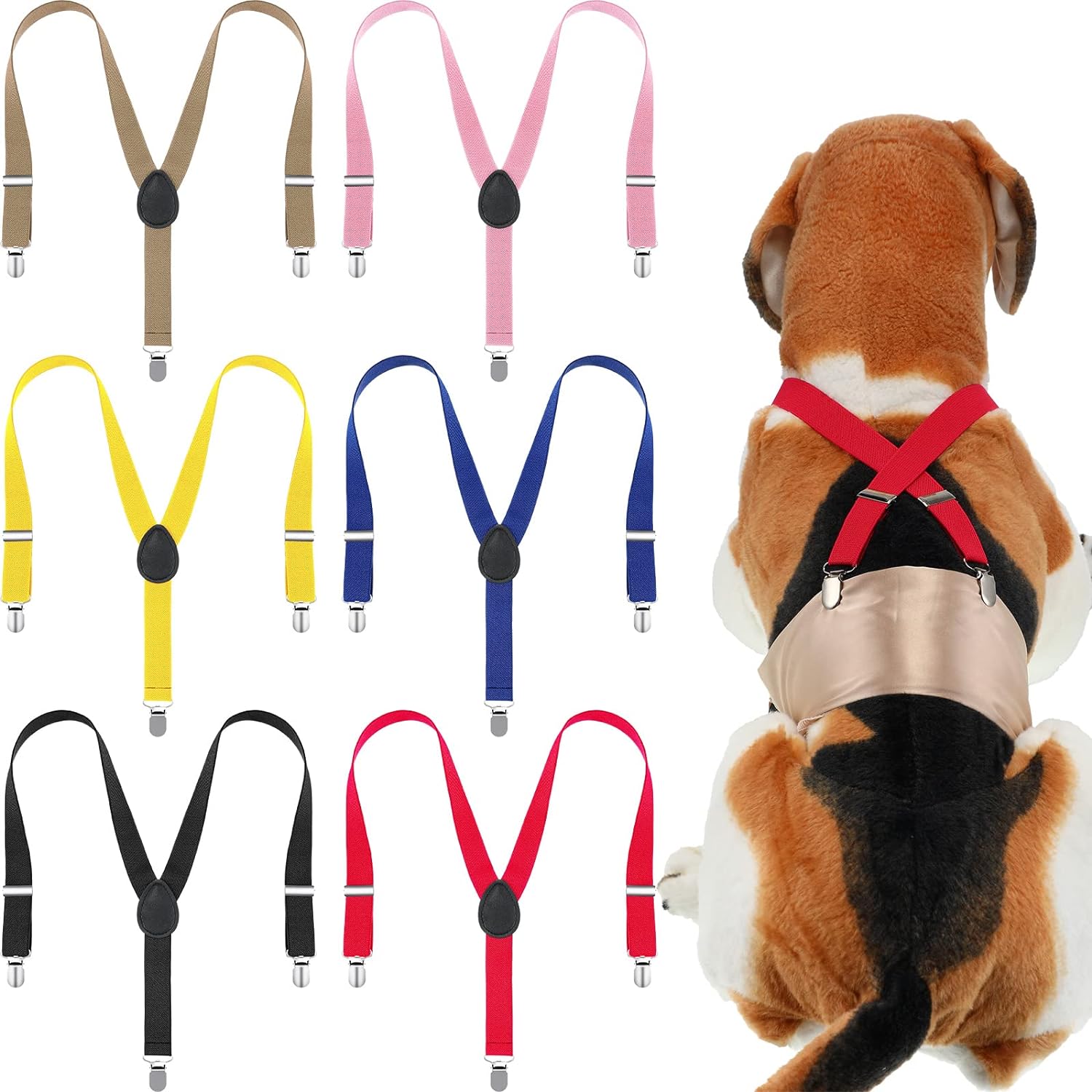6-Piece Sanwuta Dog Diaper Suspenders - Keep Diapers Securely in Place