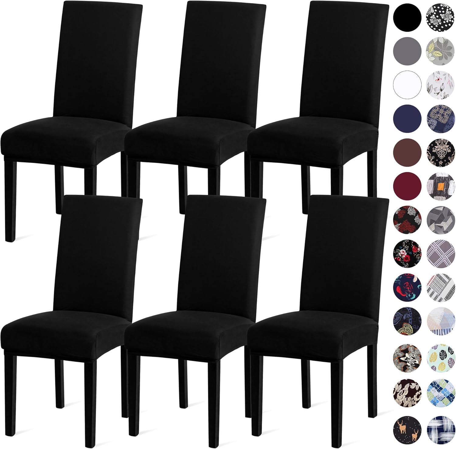 Sufdari Dining Chair Covers Set of 6 - Stretch Spandex Protectors
