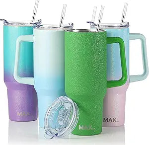 MaxBase 40 oz Tumbler with Handle and Straw Lid for Travel