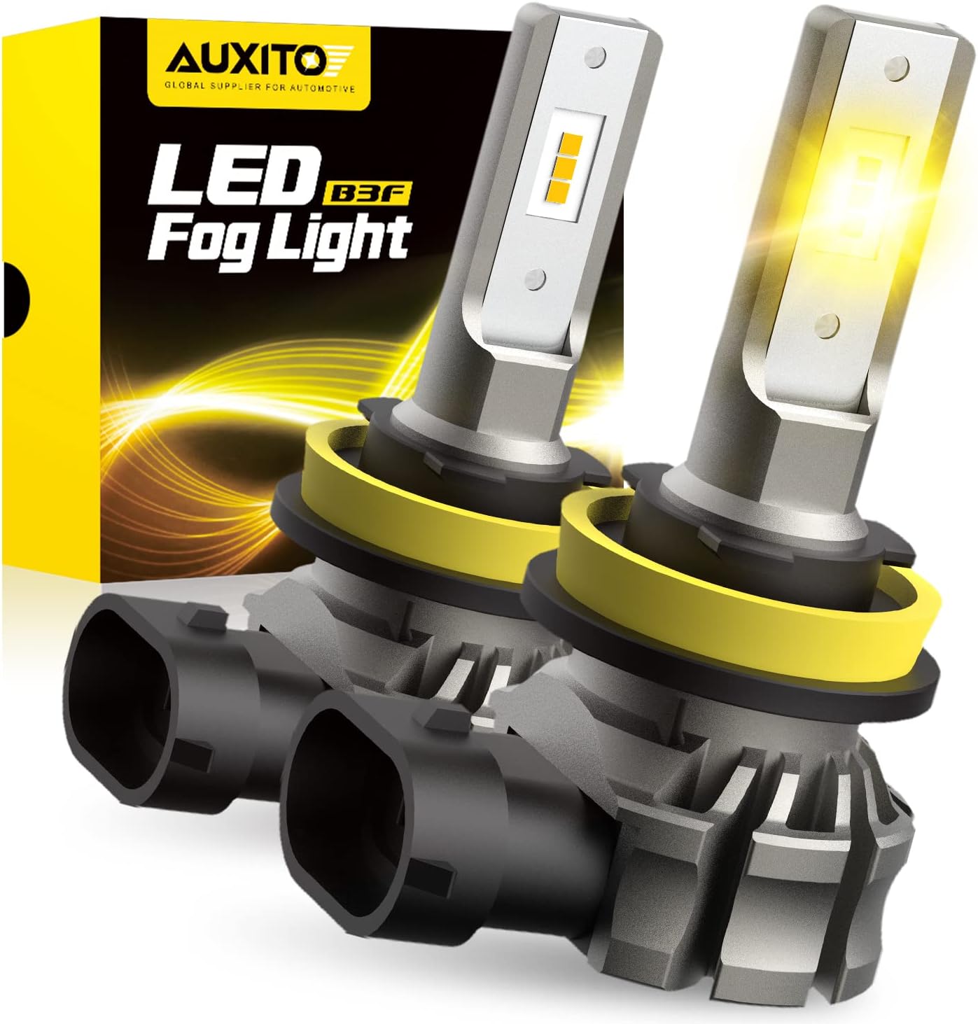 AUXITO H11 LED Fog Light Bulbs - 300% Brighter, 6000 Lumens