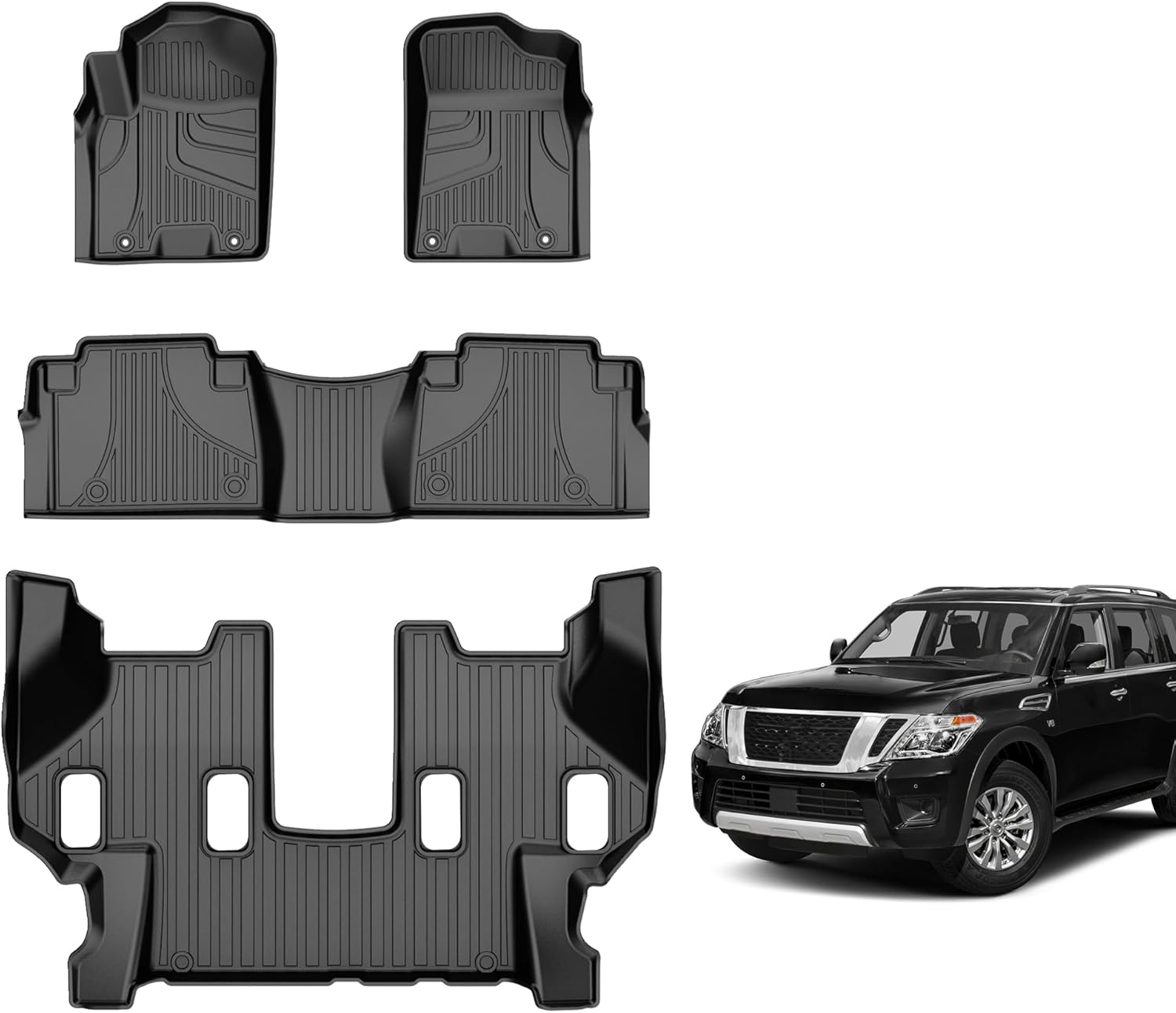 Custom Fit All Weather Floor Mats for 2019-2024 Armada/QX80