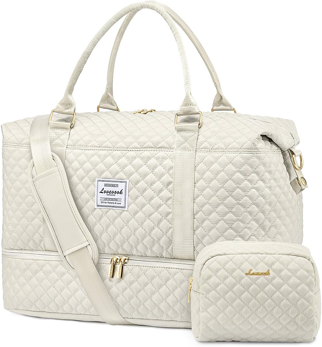 LOVEVOOK Travel Duffle Bag with Shoe Compartment for Women