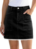 Sidefeel Women's High Waisted Denim Jean Skirt - Stretch Mini
