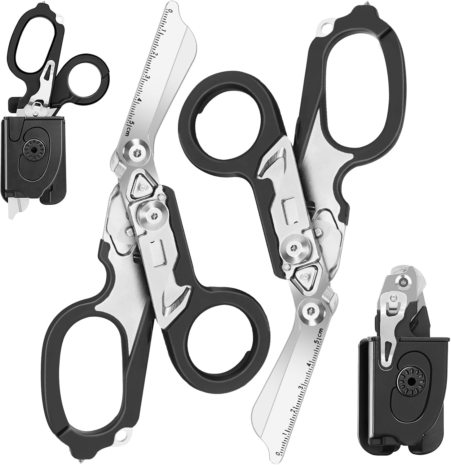 2 Pack Foldable Trauma Shears with Holster for Emergencies