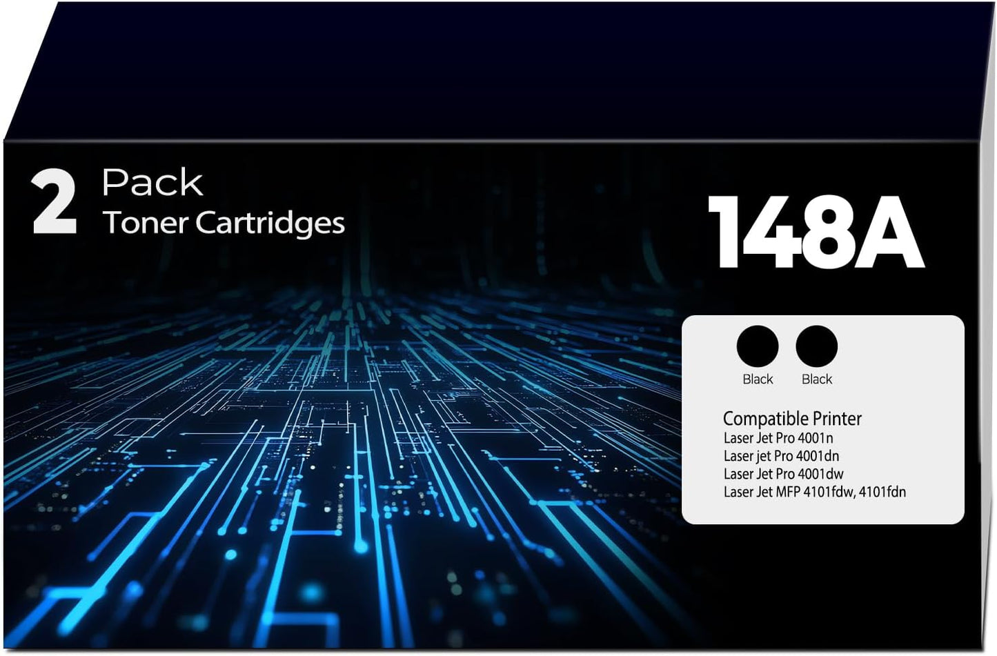 148A Toner Cartridge 2 Pack for HP Laser Jet Pro Printers