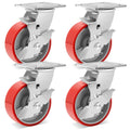 Heavy Duty Casters Set of 4 5 in Industrial Locking Wheels - 4000 lb