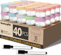 40 Pack Glass Baby Food Storage Containers 4 oz - Color Coded Set