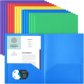 Plastic Two Pocket Folders 50 Pack (Letter Size) - Multicolor