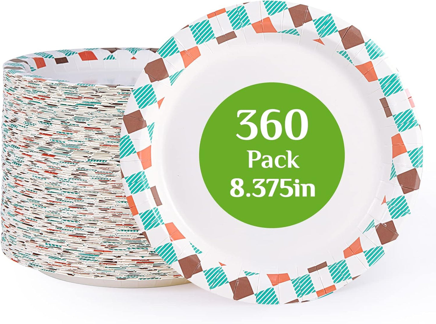 FOCUSLINE 360pack Paper Plates for Parties and Gatherings