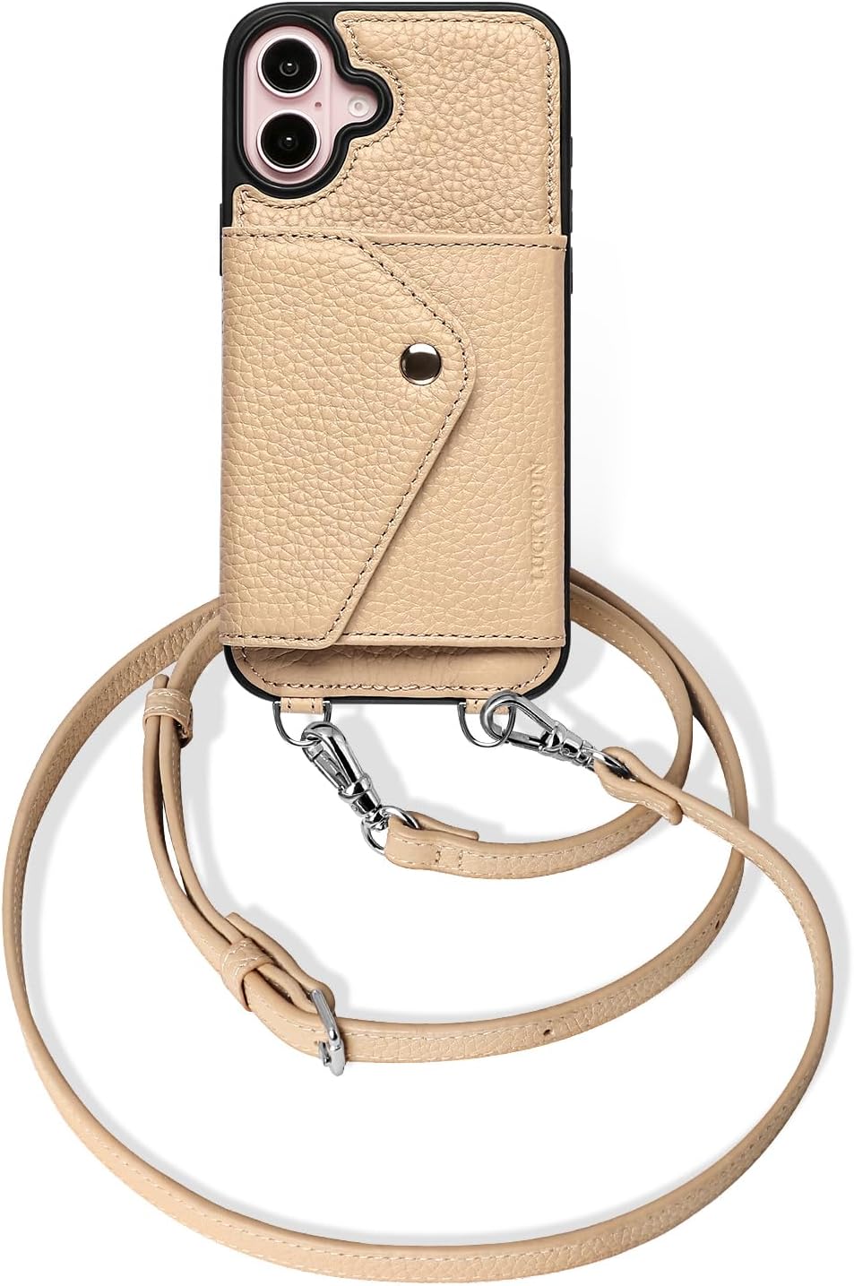 LUCKYCOIN iPhone 16 Plus Leather Wallet Case for Women Travel