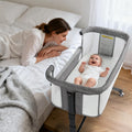Kinder King Baby Bassinet w Wheels, Folding Bedside Sleeper - Portable
