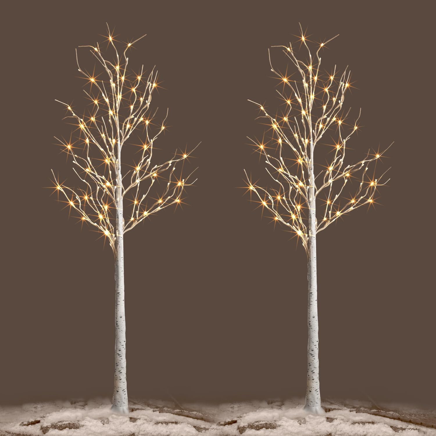 Lighted Birch Tree 2 Pack 6 Feet for Indoor Outdoor Decor