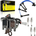Ignition Coil Pack UF419 with 4 Iridium Spark Plugs and Wire Set