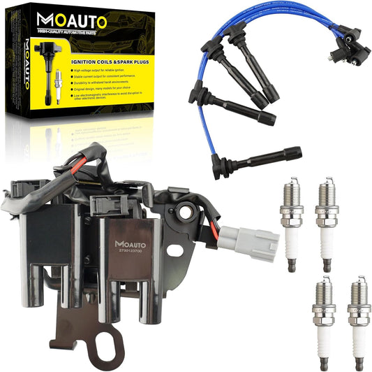 Set of 1 Ignition Coils Pack UF419 with 4 Iridium Spark Plugs