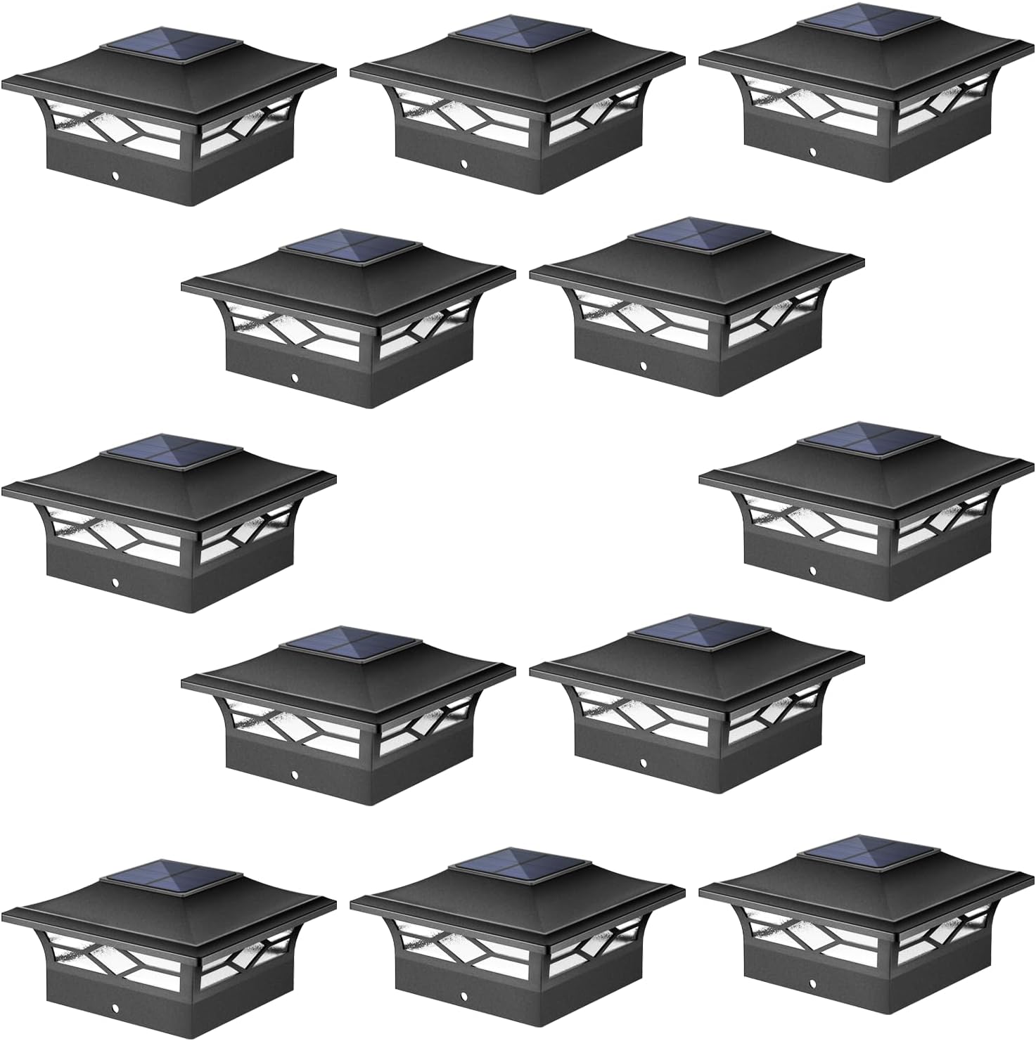 Solar Post Cap Lights Outdoor 12pack for Deck and Fence Use