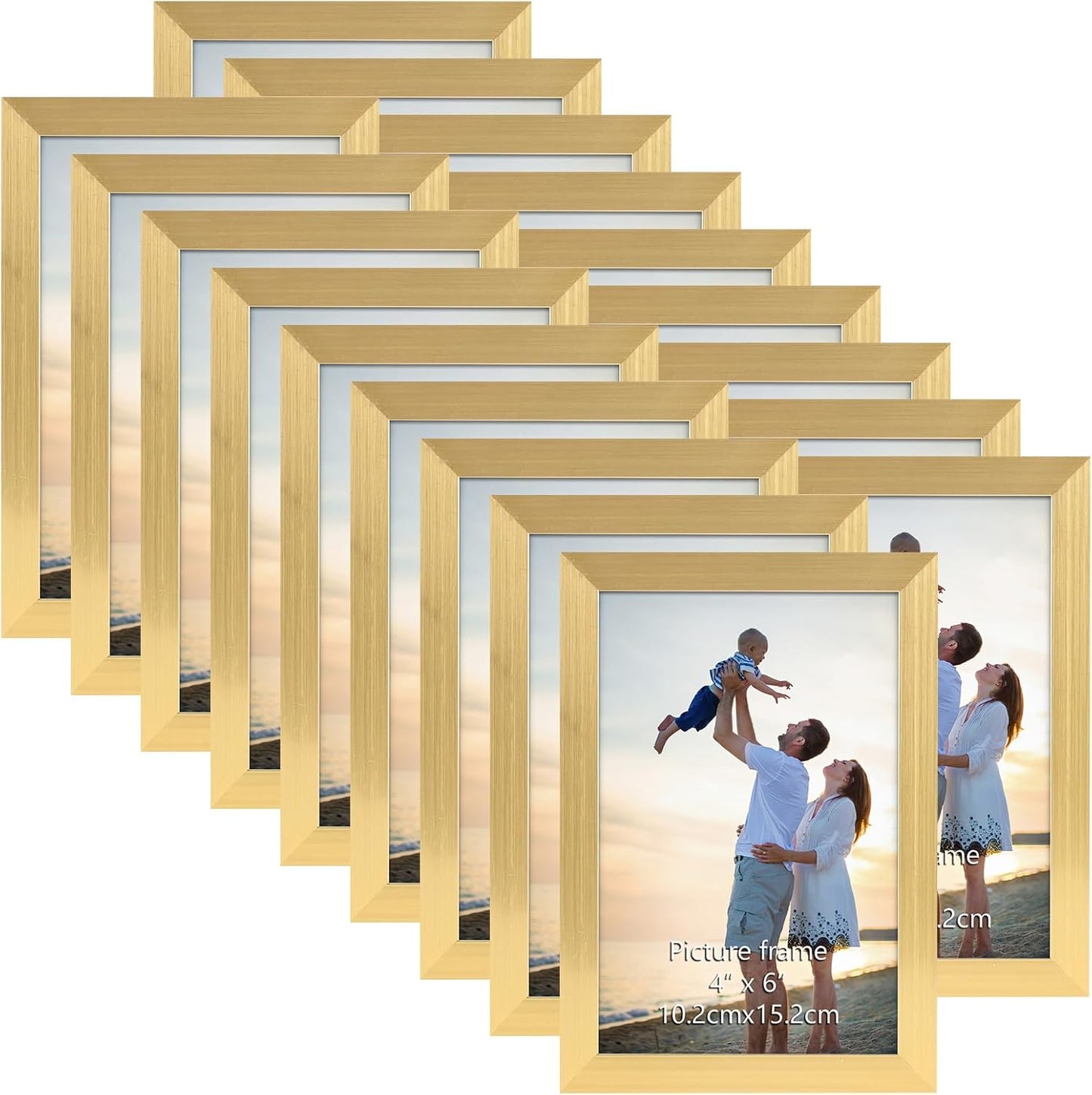18 Packs 4x6 Gold Multi Plastic Picture Frames for Stylish Display