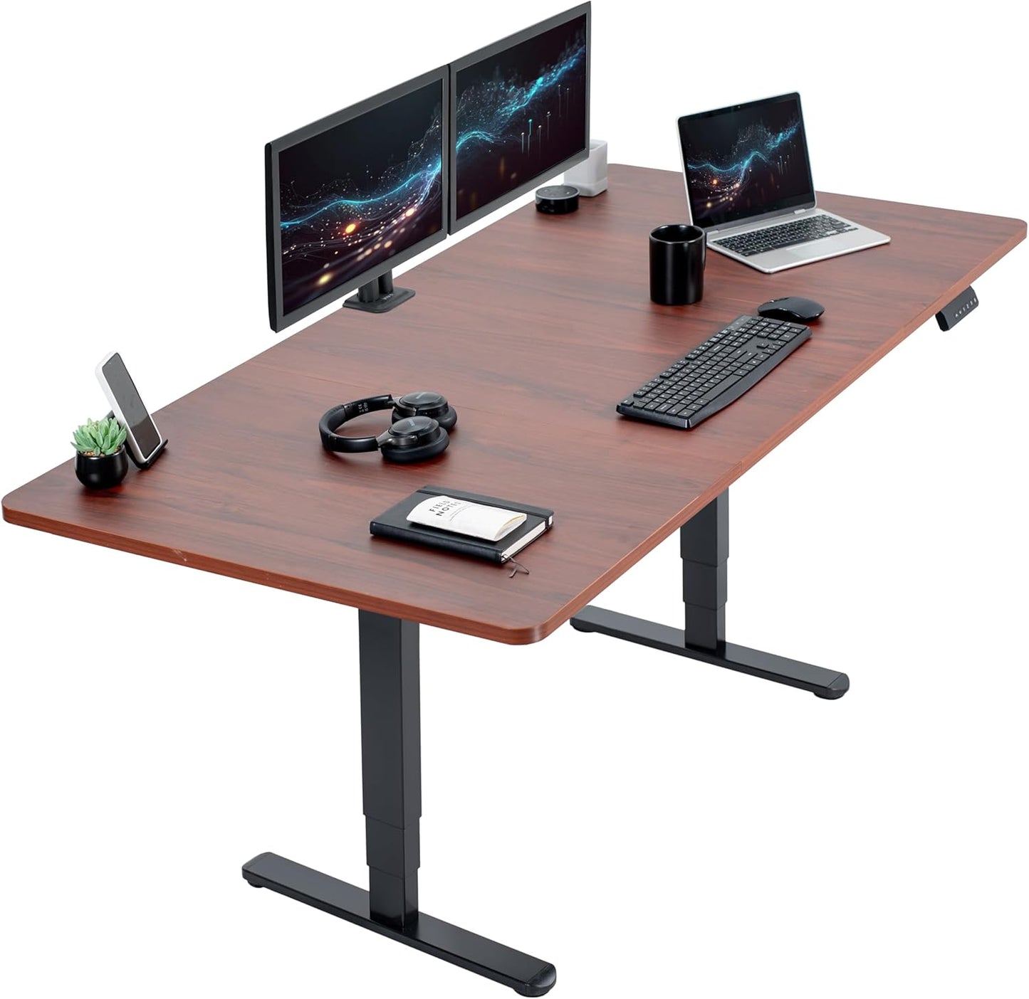 VIVO 71x36 Sit Stand Desk - Dual Motor Height Adjustment
