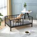 Dog Bed with Rails Elevated Metal Frame and Washable Mat - Cozy Rail