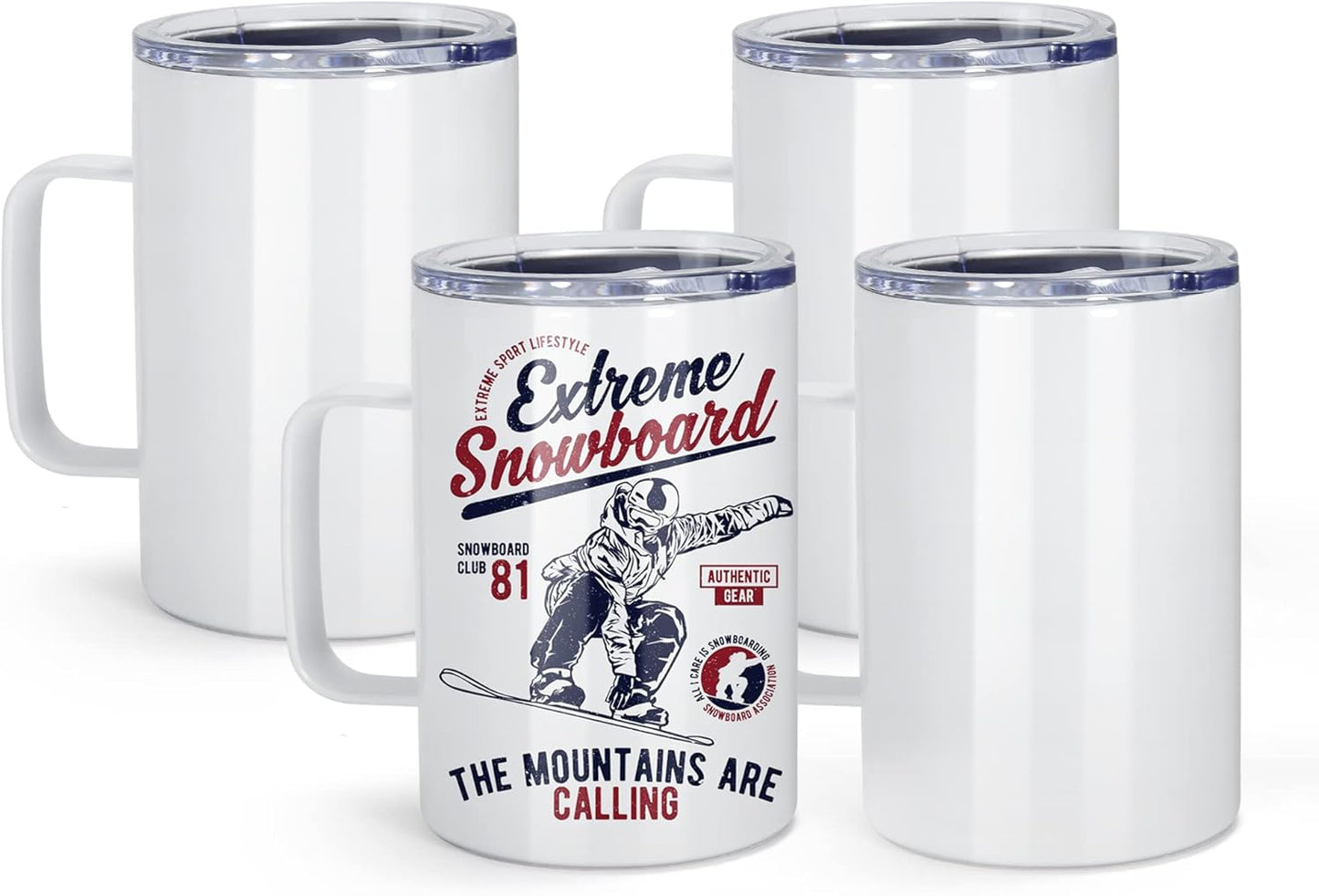 Sublimation Mugs 16oz Stainless Steel Travel Coffee Mug 4 Pack
