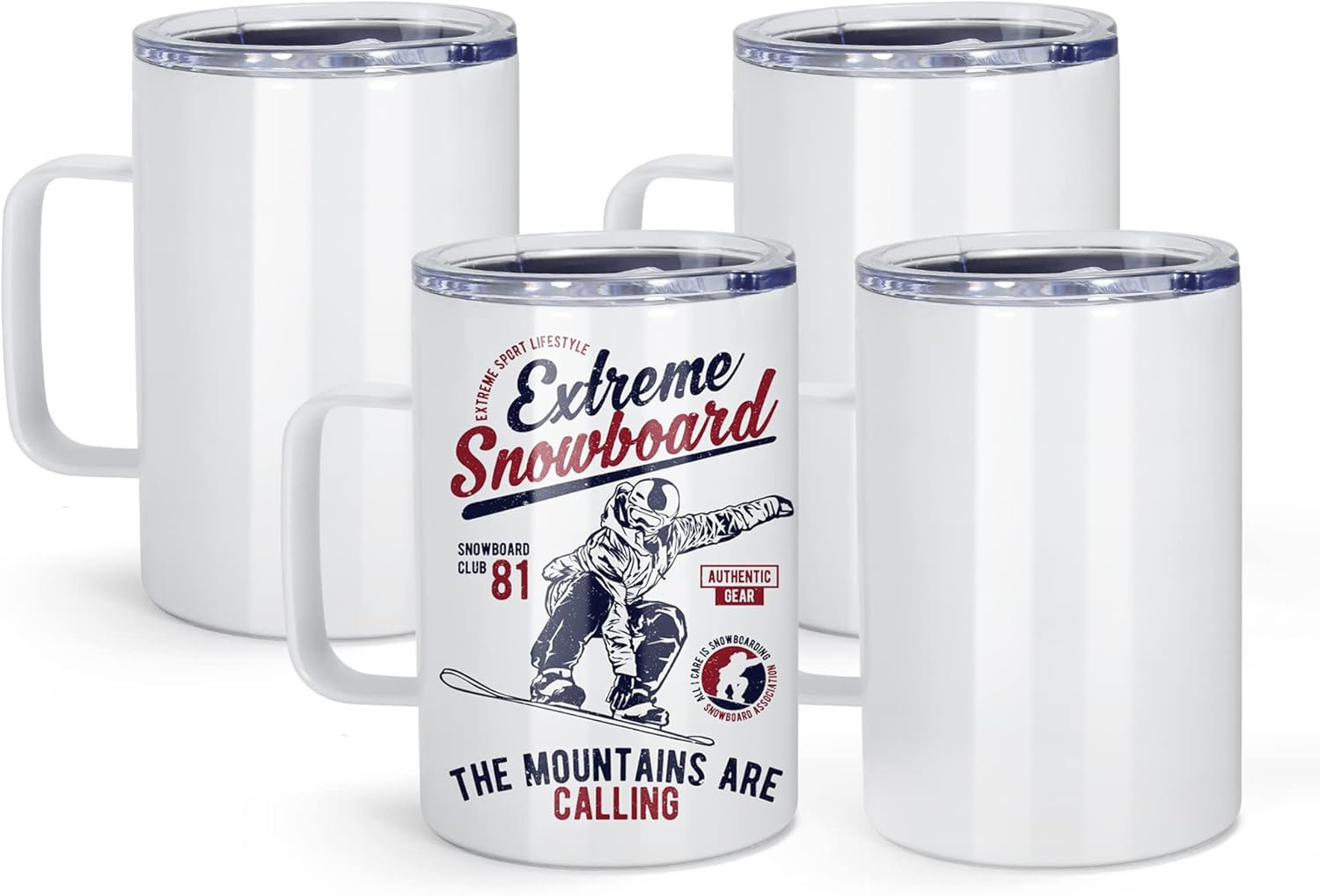 Sublimation Mugs 16oz Stainless Steel Travel Coffee Mug 4 Pack