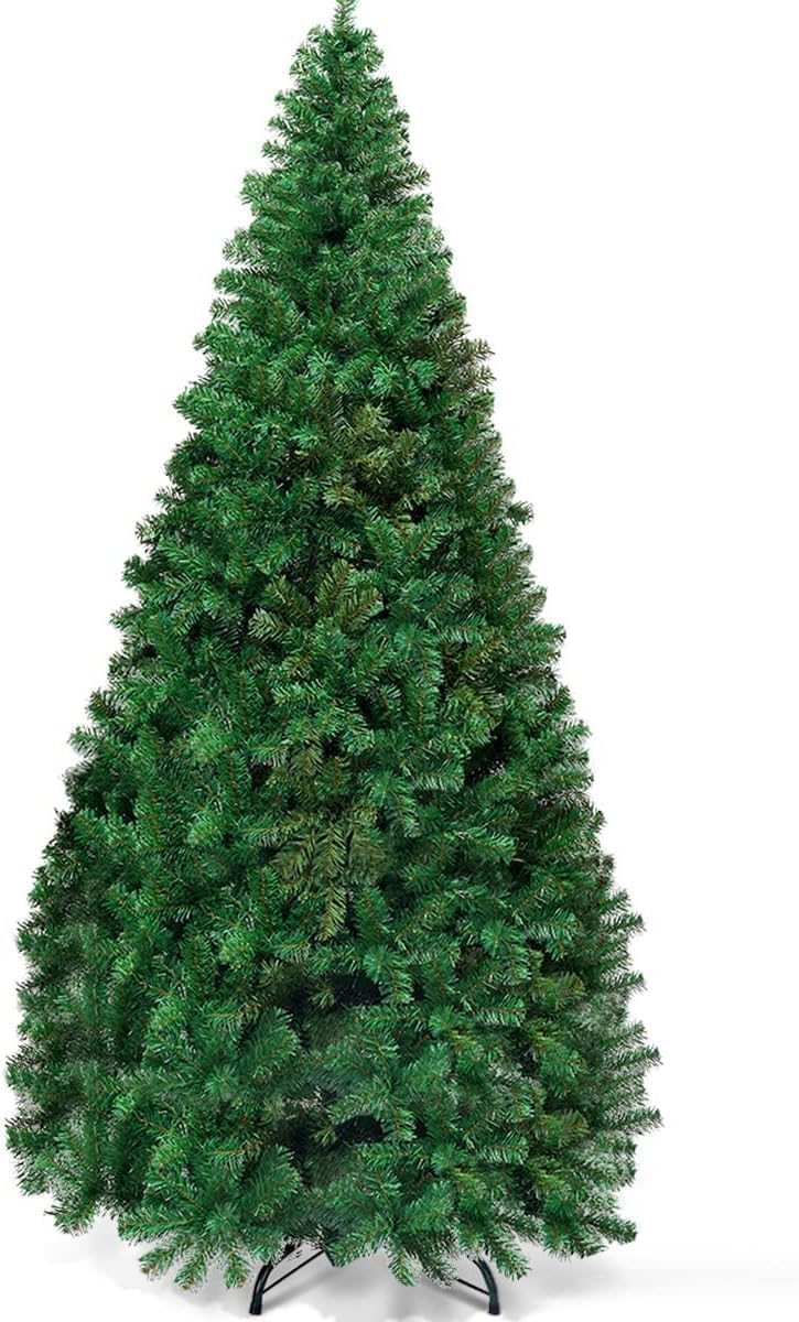 8ft Artificial Christmas Tree with 1138 Branch Tips for Festive Decor