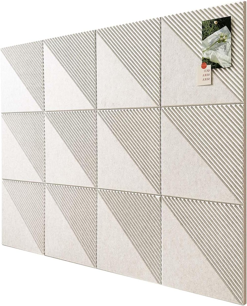 Large Cork Board Alternative with 12 Pack Felt Wall Tiles