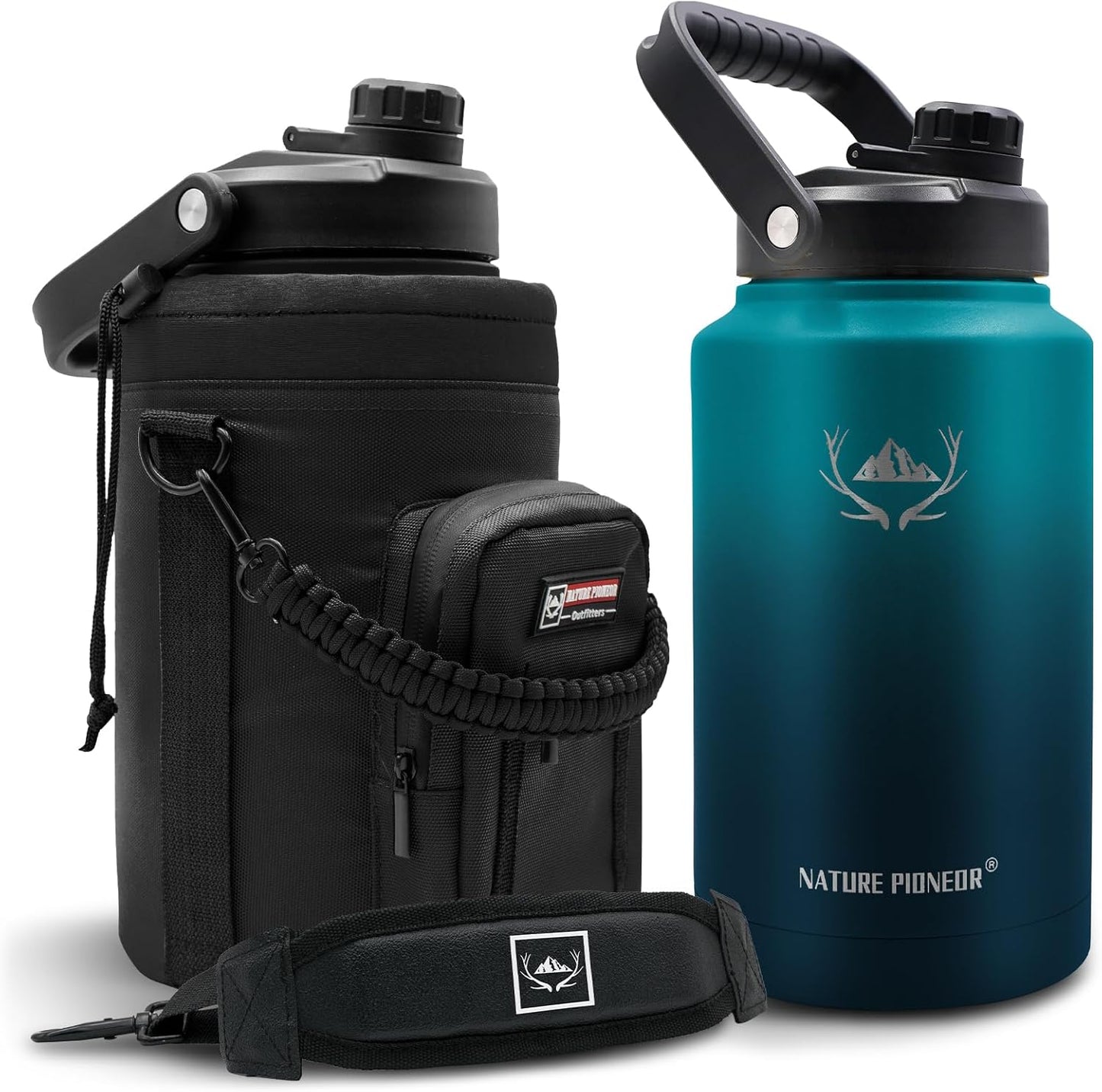 NATURE PIONEOR One Gallon Insulated Water Bottle for Hydration