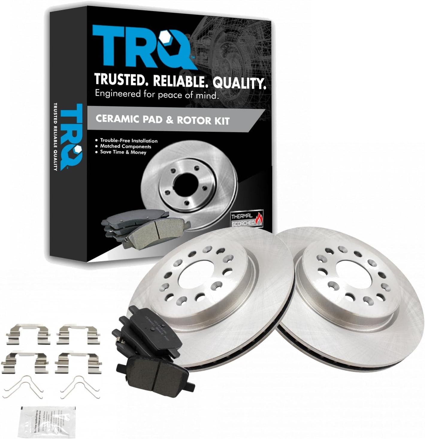 TRQ Rear Brake Pad & Rotor Kit for Buick Enclave and More