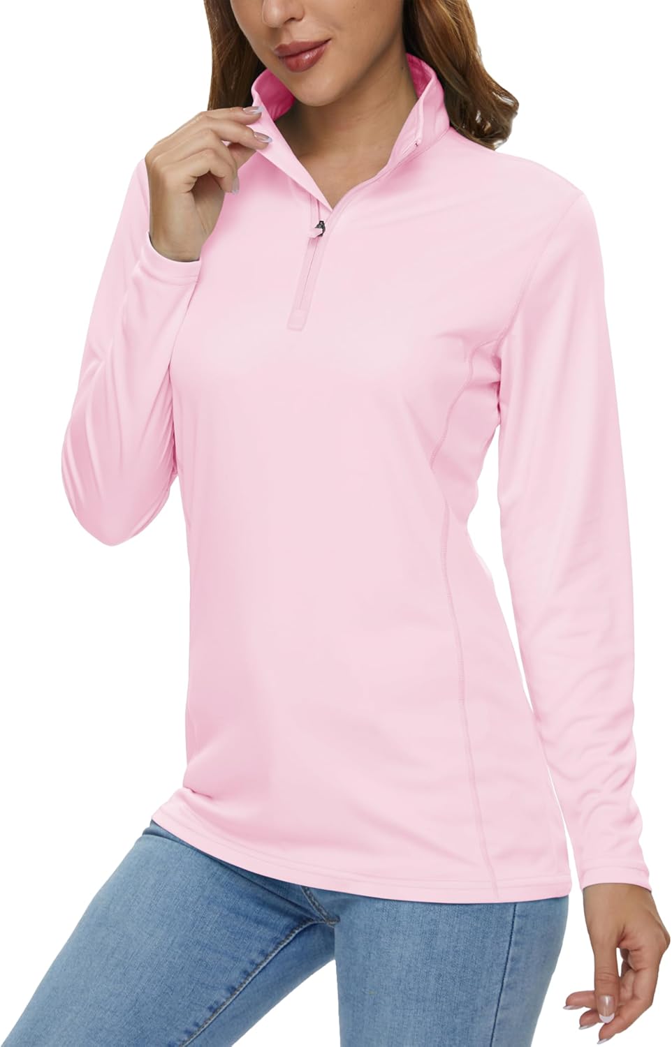 MAGCOMSEN Women's Long Sleeve 1/4 Zip UV Protection Shirts