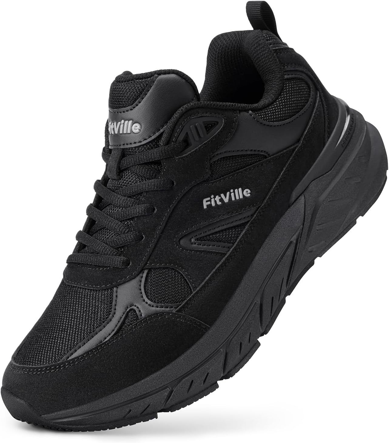 FitVille Wide Walking Shoes for Men with Arch Support and Comfort