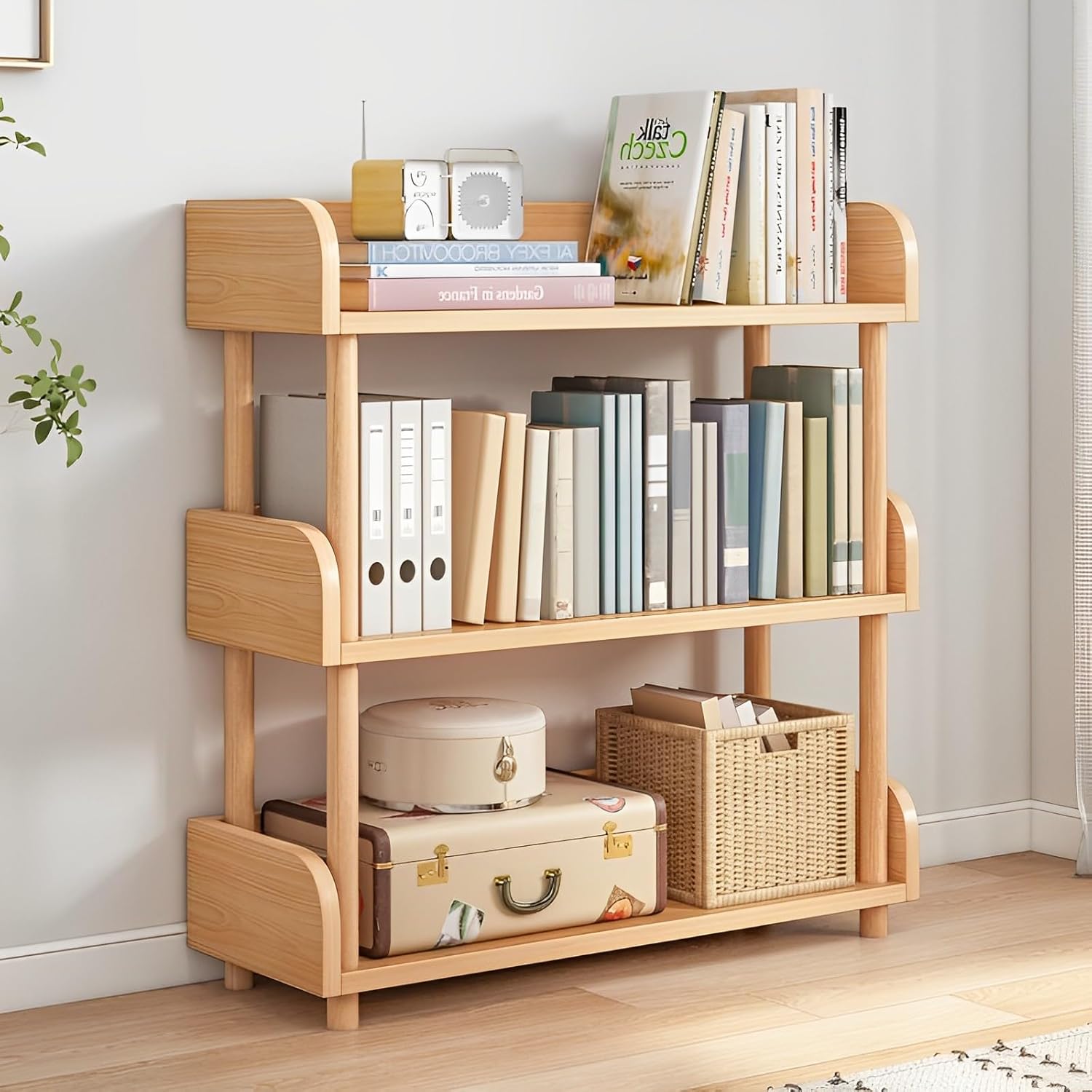 3-Tier Wooden Open Bookcase - Modern Display Bookshelf for Home