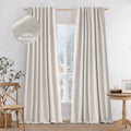 Blackout Curtains 84 in Linen Drapes 2 Panels Set - Full Darkening