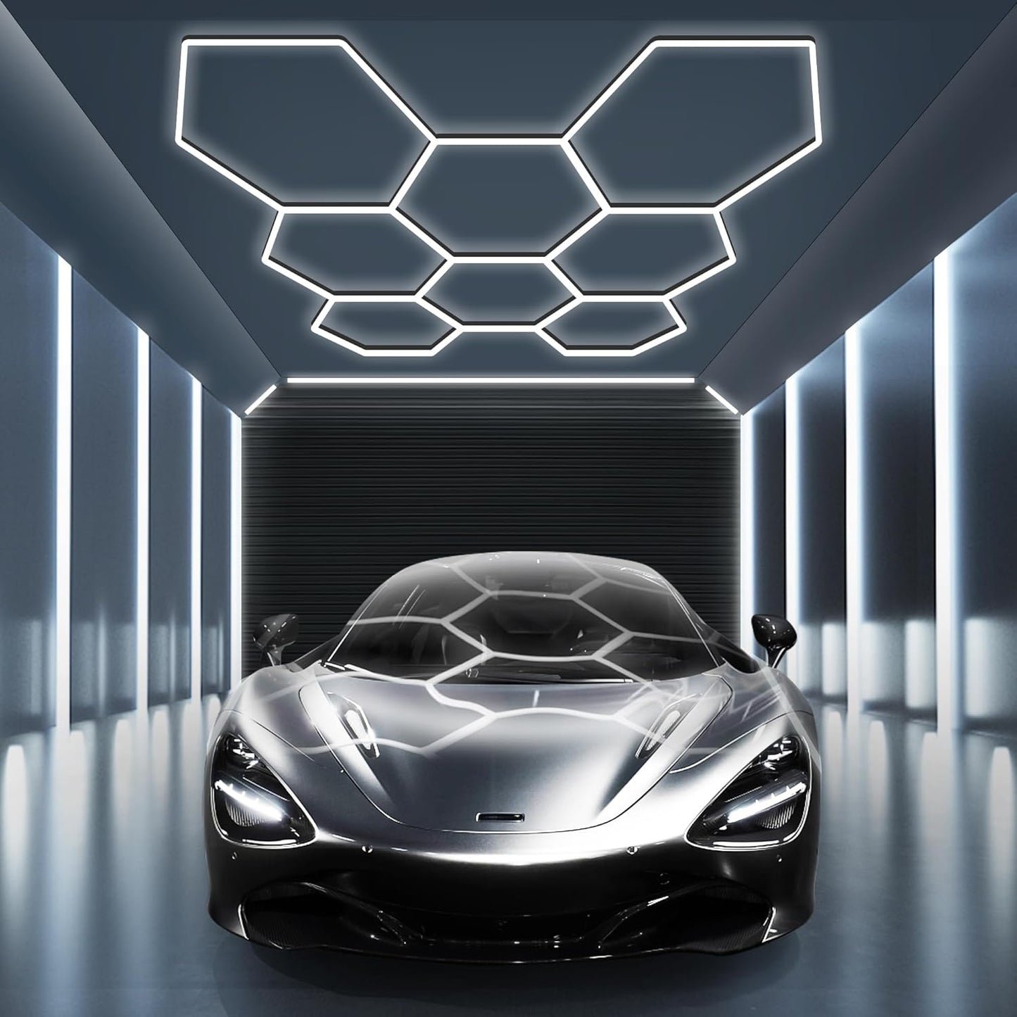 MODERN Hexagon Garage Light: 38880 Lumens for Bright Spaces
