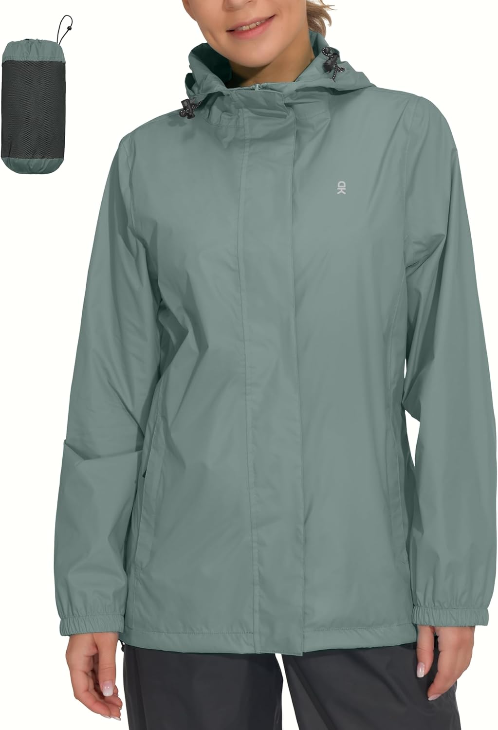 Packable Rain Jacket for Women - Lightweight Waterproof Coat