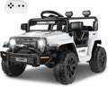 Hikole 12V Kids Ride On Car White - Remote & Manual Drive for Ages 3-8