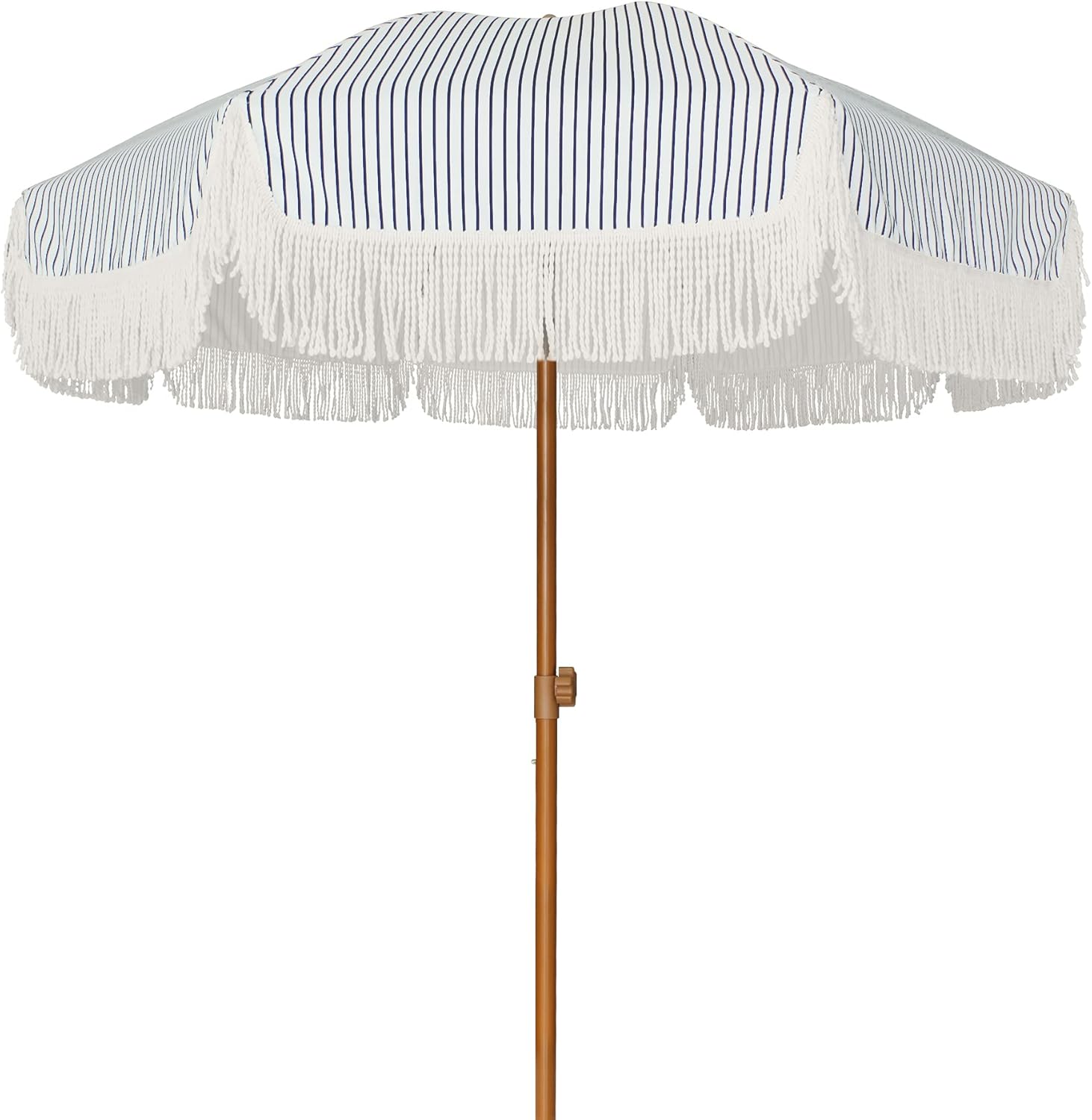 7ft Patio Umbrella with Fringe for Stylish Outdoor Shade