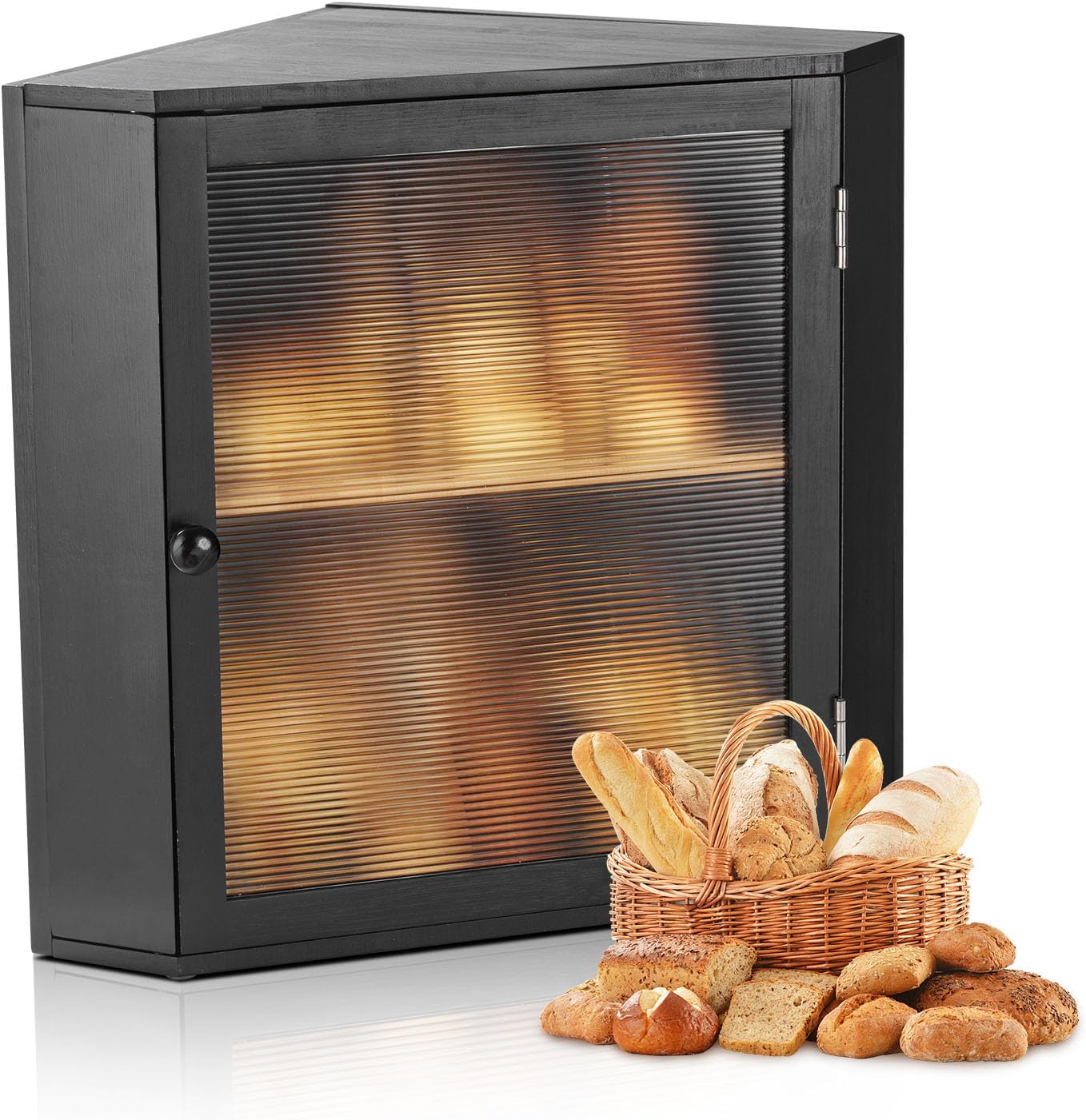 VEVOR Corner Bread Box for Kitchen with Double Layer Design