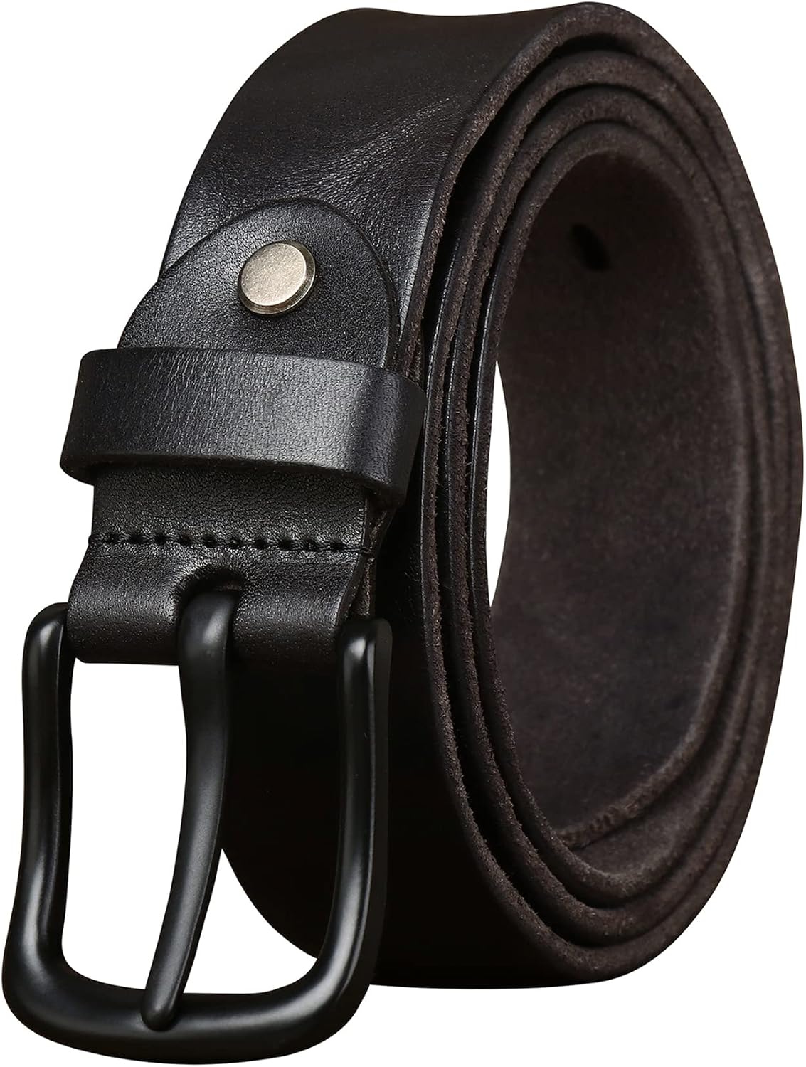 Thicken Full Grain Leather Mens Belt for Work and Casual Use