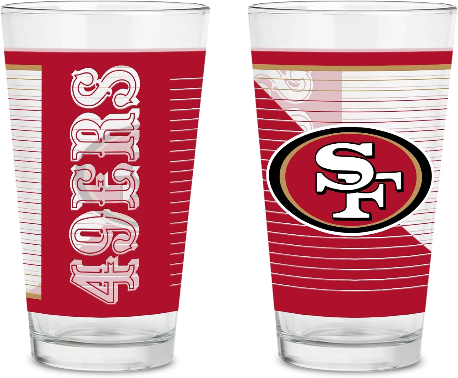 NFL Football Main 16 oz Pint Glasses Set of 2 for True Fans